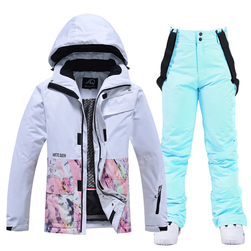 Ropa de nieve para hombres y mujeres, ropa para snowboard, ropa de invierno, esquí, conjuntos de chaqueta y pantalón para la nieve, ropa de snowboard, mujer