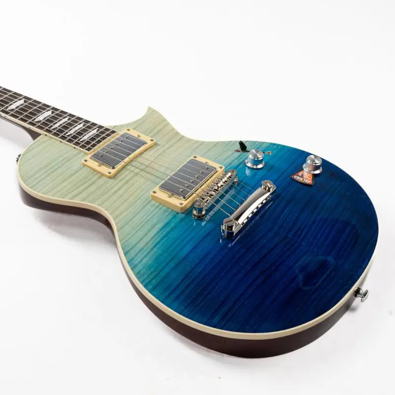 Guitarras Eart EGLP-620 Sintonizadores de bloqueo superior de arce flameado Pastillas divididas en bobina Guitarra eléctrica