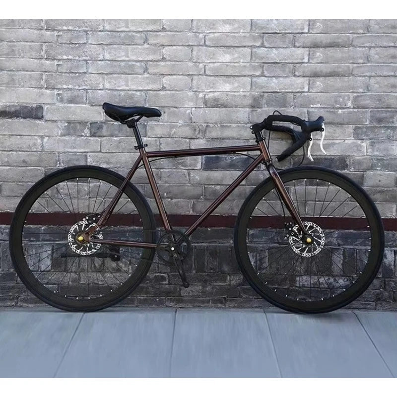 Bicicleta de carretera para adultos con cuadro de carbono ligero, frenos de disco y bicicleta de paseo