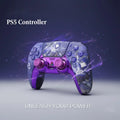 Carcasa para mando PS5 morada con diseño anime y mandos analógicos morados