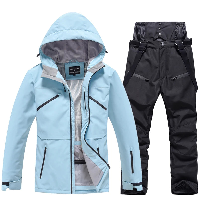 Conjunto de traje de esquí impermeable para hombre y mujer, traje de nieve, conjunto de chaqueta y pantalón de esquí, ropa de exterior, snowboard, en general