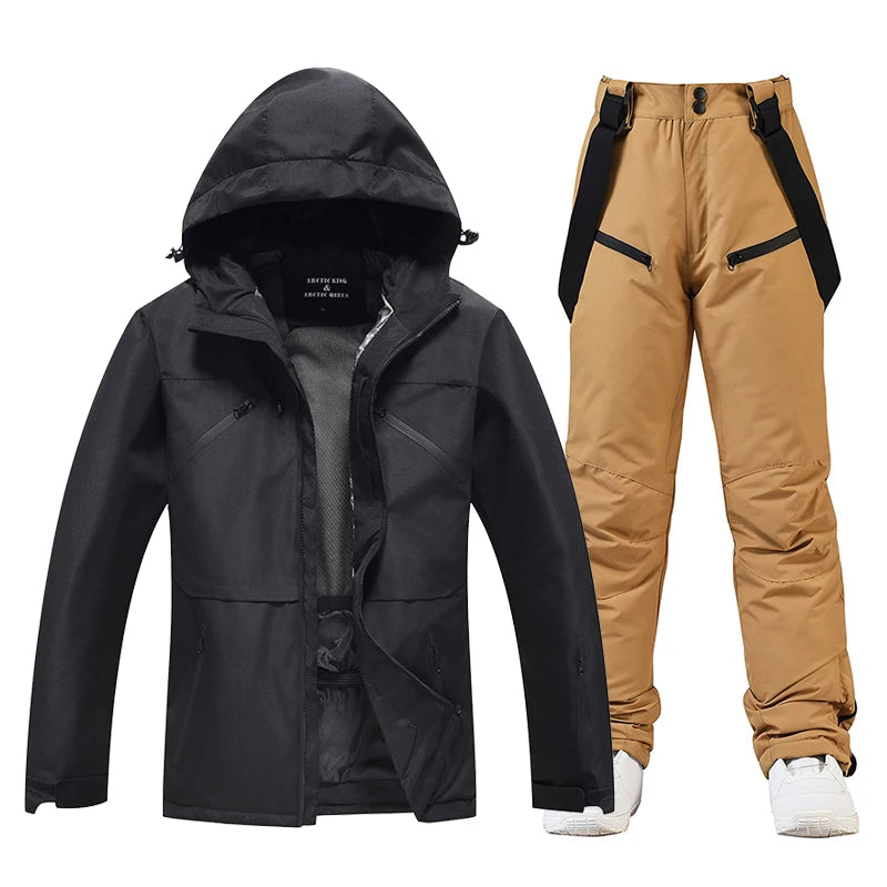 Conjunto de traje de esquí impermeable para hombre y mujer, traje de nieve, conjunto de chaqueta y pantalón de esquí, ropa de exterior, snowboard, en general