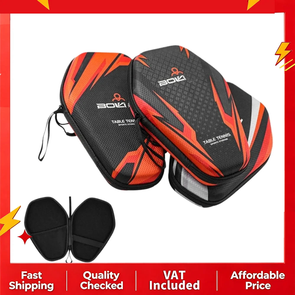 Funda para raqueta de tenis de mesa EVA, bolsa de almacenamiento para raquetas de ping-pong con carcasa rígida, impermeable y a prueba de polvo, con correa elástica, estilo Mecha.