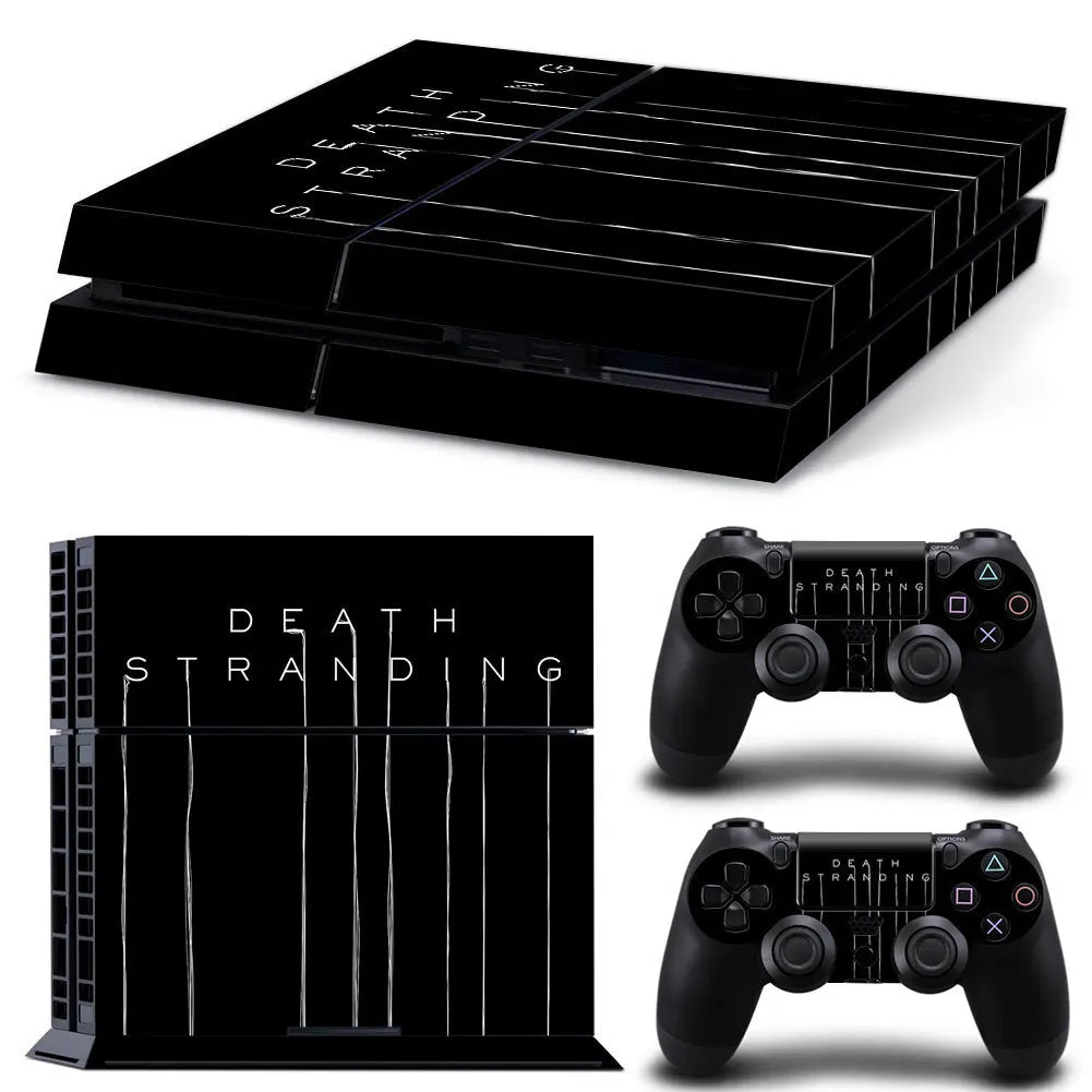 Adhesivo protector de vinilo compatible con consola PS4 y 2 mandos, funda extraíble