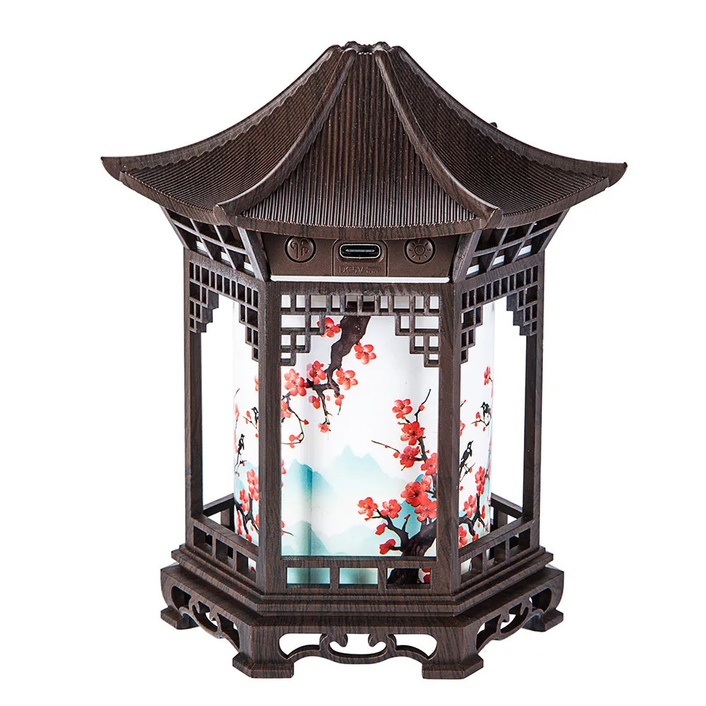 Humidificador con Diseño de Estilo Chino, Luz Nocturna Decorativa Creativa y Única con Pulverización Delicada para Mejorar la Calidad del Aire
