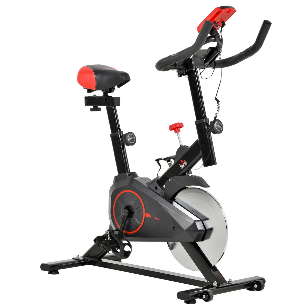 Bicicleta de ejercicio para interiores, entrenador doméstico con resistencia magnética, pantalla LCD, volante de inercia de 8 kg, asiento y manillares ajustables, ruedas de transporte, equipo de fitness cardiovascular en bl
