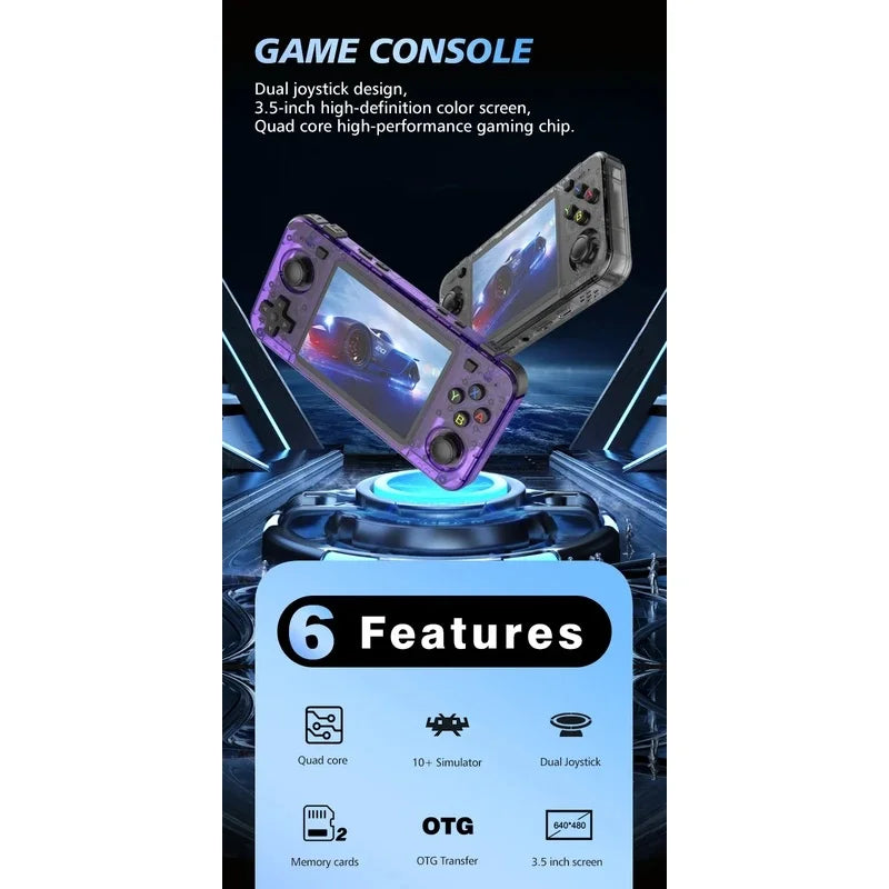 Original Arkos R36H Game Console 3.5Inch IPS Screen Portable Pocket Video Player Retro Handheld Consolas R36s Game Boy Gifts