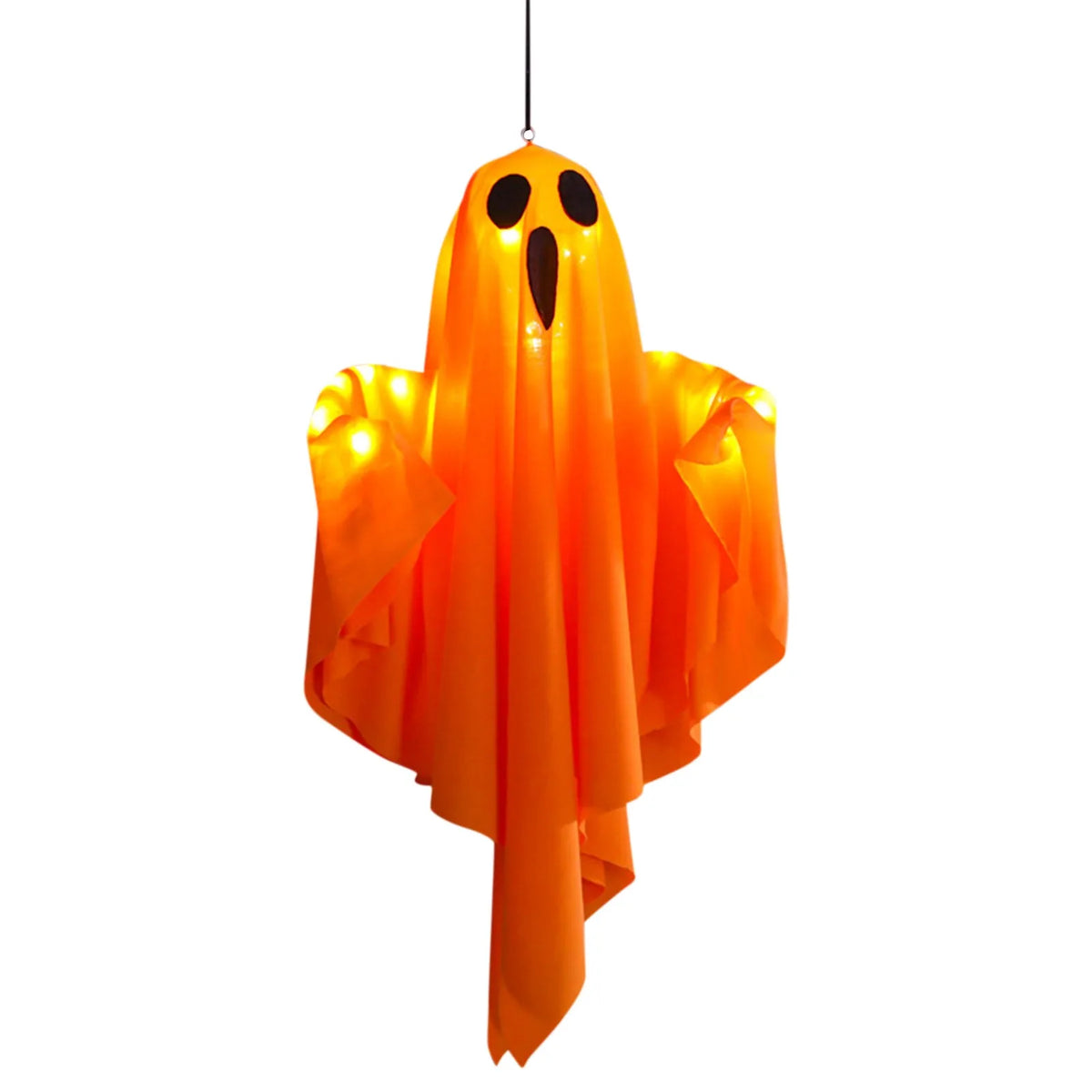 Decoraciones colgantes de fantasmas de Halloween, luz colgante de Halloween, fantasmas voladores blancos, árbol, ventana, pared, adorno aterrador, 50x40cm