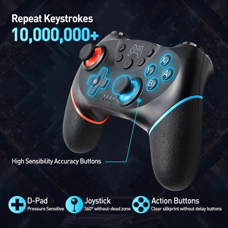 Mando inalámbrico Bluetooth para Nintendo Switch y OLED Lite, mando de PC, Control de Joystick, almohadilla de juego de ordenador, mando de juegos