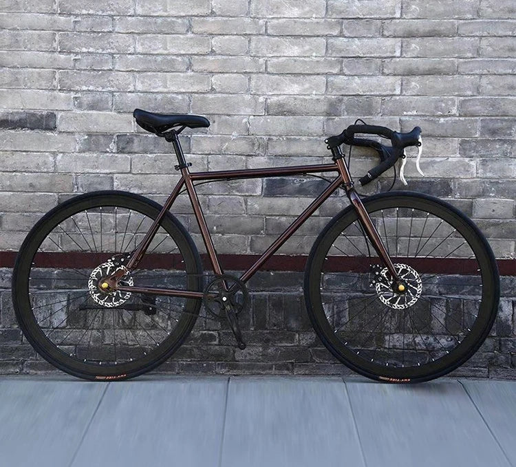 Bicicleta de carretera para adultos con cuadro de carbono ligero, frenos de disco y bicicleta de paseo