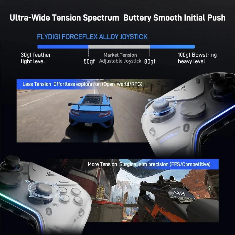 Flydigi APEX5 Elite Wireless Bluetooth Gaming Controllers Power Feedback Gamepad For PC/Switch/Android/iOS