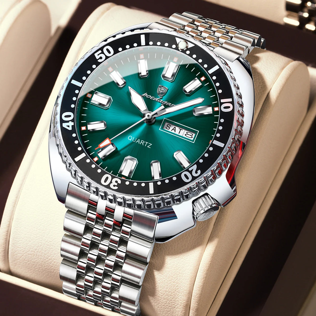 Reloj de cuarzo para hombre POEDAGAR, de lujo, para negocios, con fecha, día, resistente al agua y luminoso, reloj de pulsera deportivo de acero inoxidable