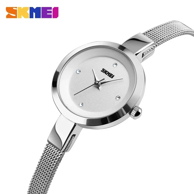 SKMEI 1390 Reloj de pulsera deportivo de lujo para mujer, elegante reloj de cuarzo impermeable para mujer 1410 Montre Femme