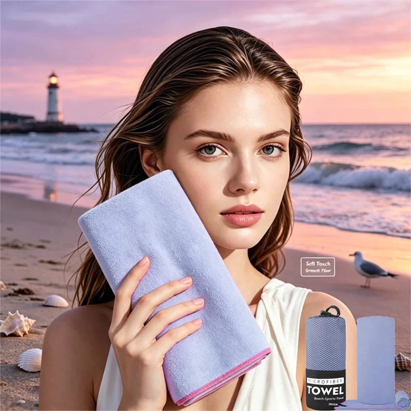 Toalla de playa de microfibra de secado rápido, que no retiene la arena, es de gran capacidad de absorción, suave y fácil de transportar, ideal para nadar, viajar, usar en el gimnasio y para practicar deportes al aire libr
