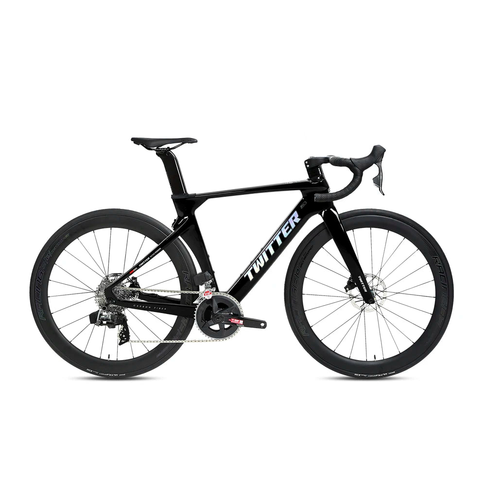 TWITTER R10Pro 105R7120-24 velocidades, bicicleta de carretera de fibra de carbono T800 rompevientos con frenos de disco hidráulicos, 56 cm