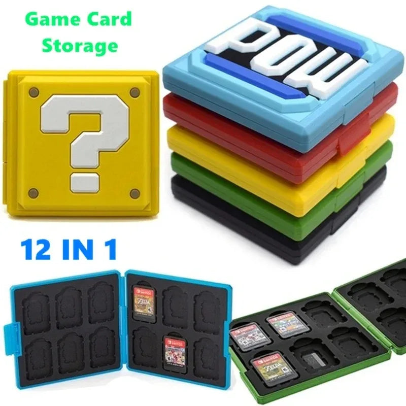 Estuche rígido 12 en 1 para tarjetas de juego Switch OLED, caja de almacenamiento, estuche para cartuchos de juego para consolas NS Switch y tarjetas de memoria Micro SD