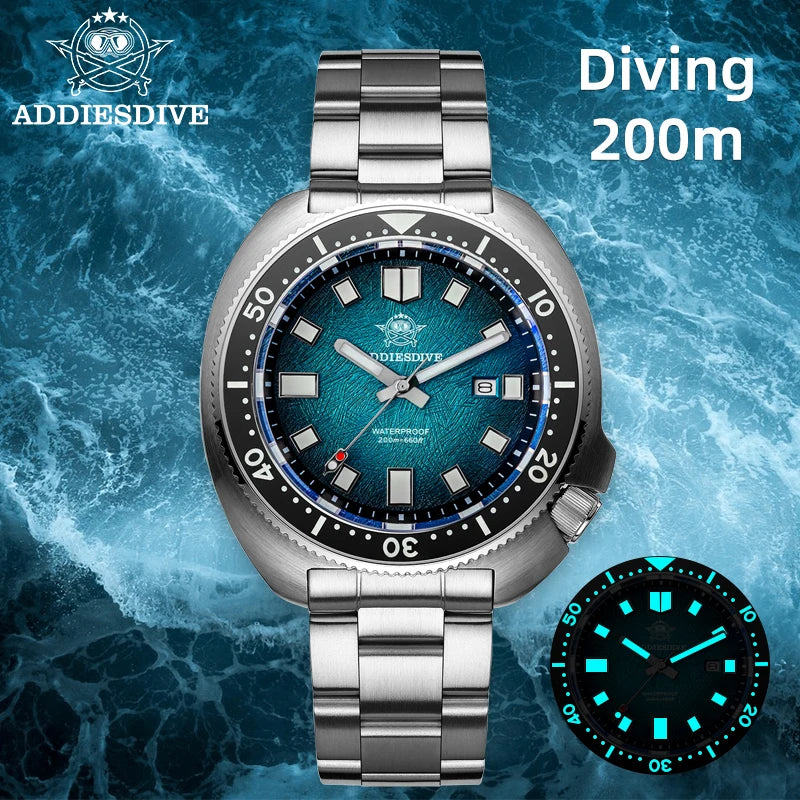 Reloj de pulsera para hombre ADDIESDIVE Japan2115, cristal de zafiro, luminoso ultra brillante BWG9, resistente al agua 200m, reloj de cuarzo de lujo