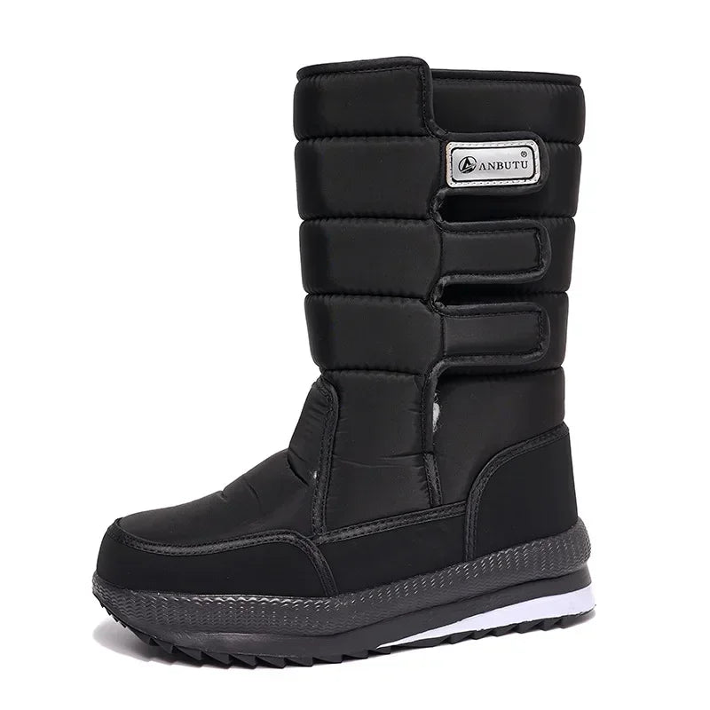 Botas de media pantorrilla para hombre Botas de nieve impermeables para exteriores -40 °   Botas para parejas que mantienen el calor, zapatos de mujer con plataforma antideslizante, talla grande 36-47
