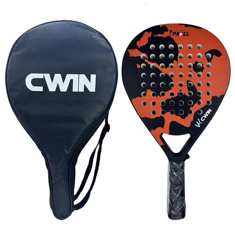 Raqueta de Pádel CWIN Serie Camo, Fibra de Carbono Completa, Núcleo de EVA de 3.6cm, Ideal para Principiantes, con Bolsa Protectora
