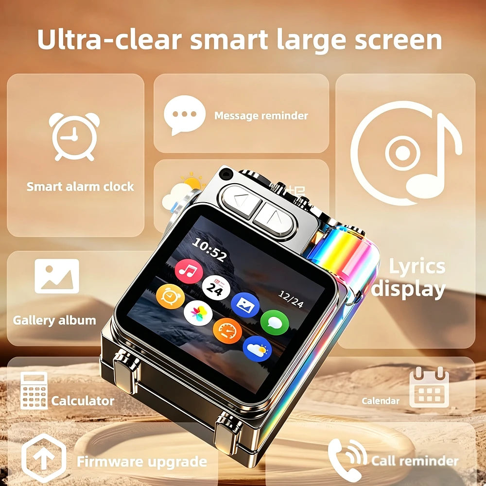 Altavoz Bluetooth con pantalla táctil inteligente, mini reproductor de audio portátil, altavoz para exteriores con pantalla LED y luz RGB