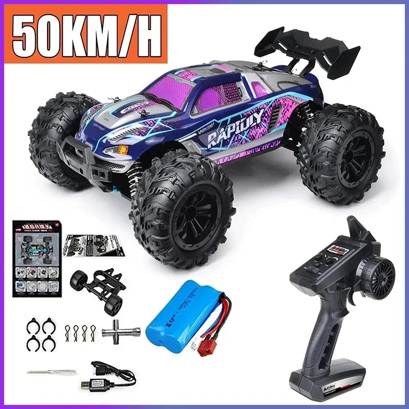 Coche teledirigido SCY16101 16102 de alta velocidad 70 km/h, coche teledirigido con tracción a las cuatro ruedas para niños, motor sin escobillas con LED
