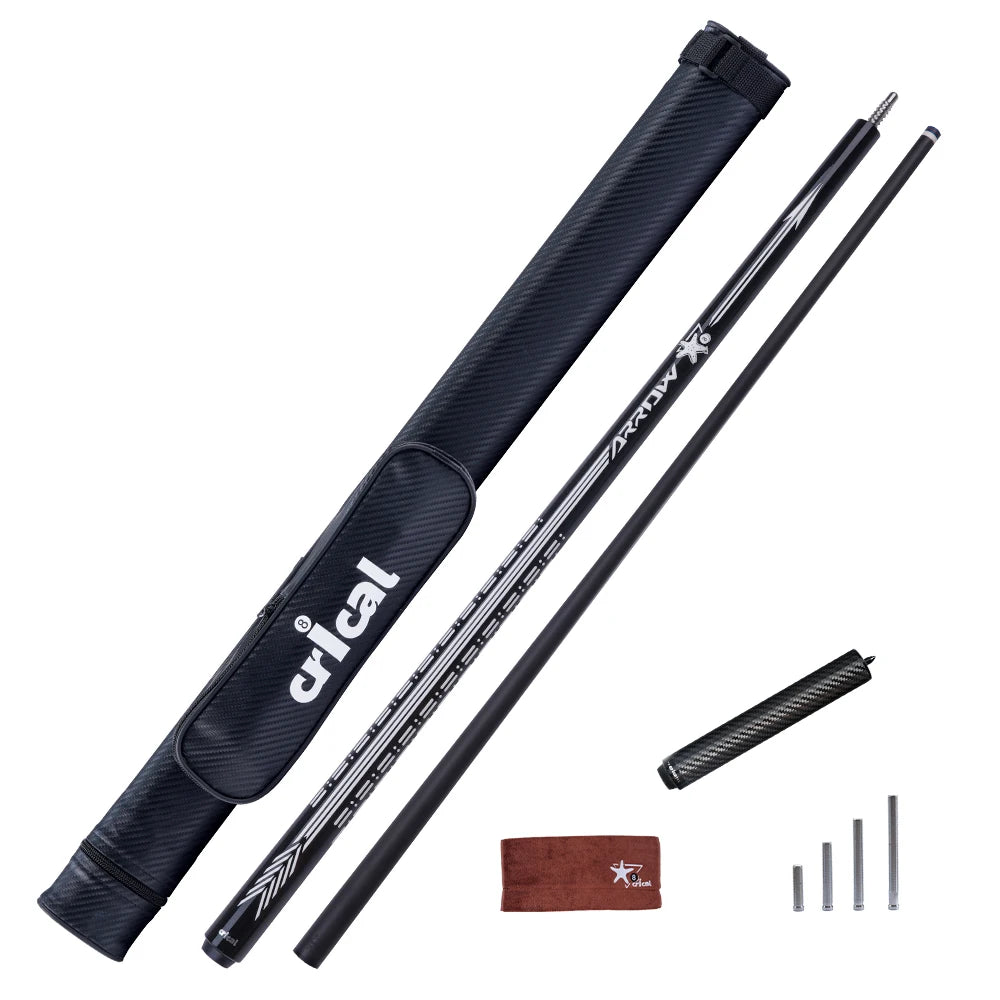 Taco de billar de fibra de carbono CRICAL, serie 58" PD, taco de billar profesional de baja deflexión