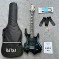 Guitarra eléctrica con gráfico Lightning Bolt llamativo: máquina de rock Eye-Candy, configuración profesional incluida