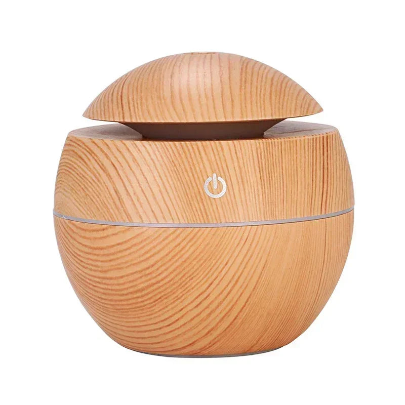 Mini humidificador USB ultrasónico de grano de madera y difusor de aceites esenciales aromaterapia de escritorio portátil para uso en el hogar y la Oficina
