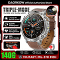 Reloj inteligente militar 2026, batería de 1400 mAh, linterna exterior para hombre, resistente al agua IPX8, más de 100 deportes, llamadas Bluetooth, pulsera de fitness