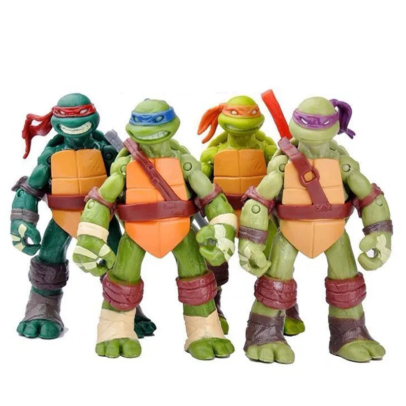 Set de 4 figuras de acción de las Tortugas Ninja, modelo de PVC, muñecos de colección, juguetes de regalo para niños