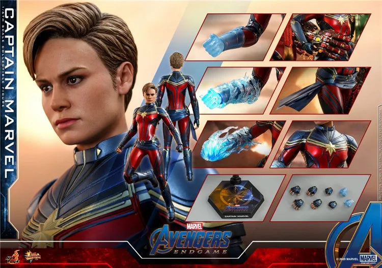 Figura Hot Toys 1/6 MMS 575 "Avengers: Endgame" Captain Marvel 2.0, muñeca articulada, regalo de colección
