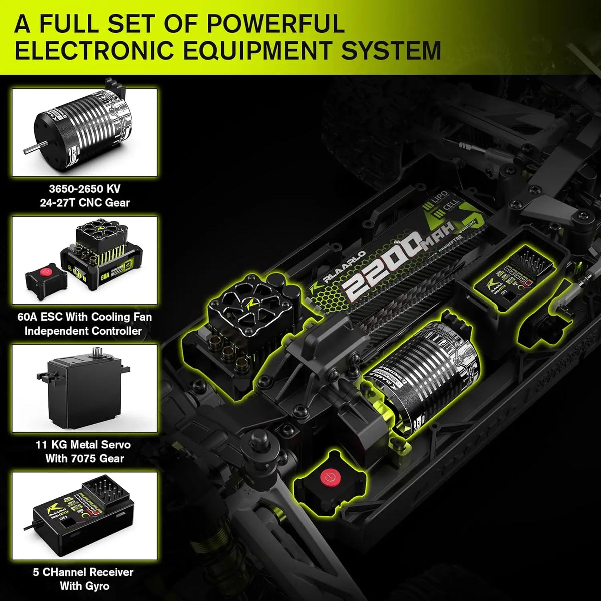 RLAARLO All-Round Terminator, Auto RC 4x4 Todoterreno, Camioneta Monstruo a Control Remoto, Escala 1:10, Auto RC de Escalada Todo Terreno