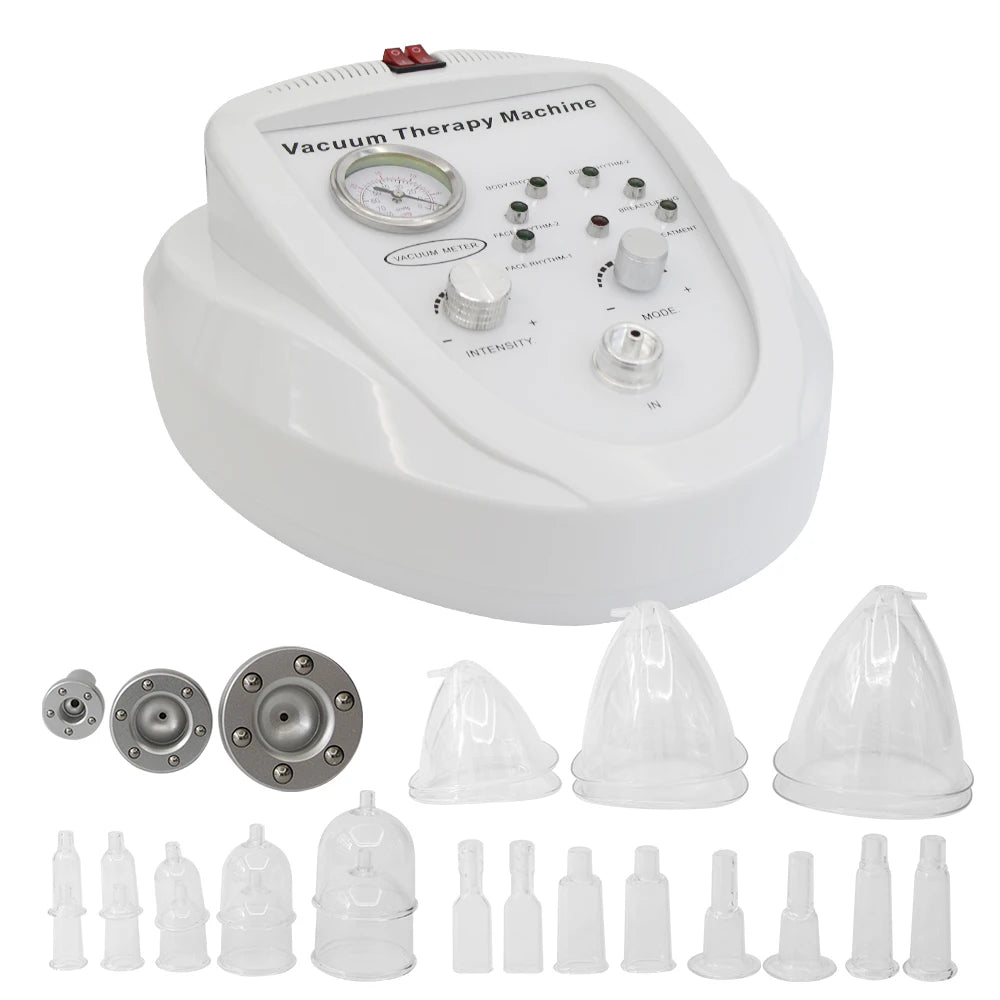 Máquina de terapia de masaje al vacío, bomba de agrandamiento, levantamiento de senos, moldeador de cuerpo, taza de masaje, equipo de belleza reafirmante y levantador