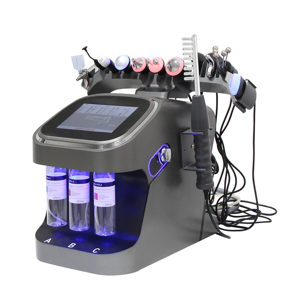 Equipo Profesional 12 en 1 para el Cuidado de la Piel, Hidratante de Burbujas, Máquina de Oxígeno, Limpieza Facial, Dermoabrasión