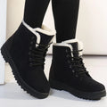 Botas de invierno para Mujer, Botas de tacón bajo con piel, zapatos cálidos de invierno, Botas de nieve para Mujer, Botas tobilleras para Mujer, calzado de invierno para Mujer