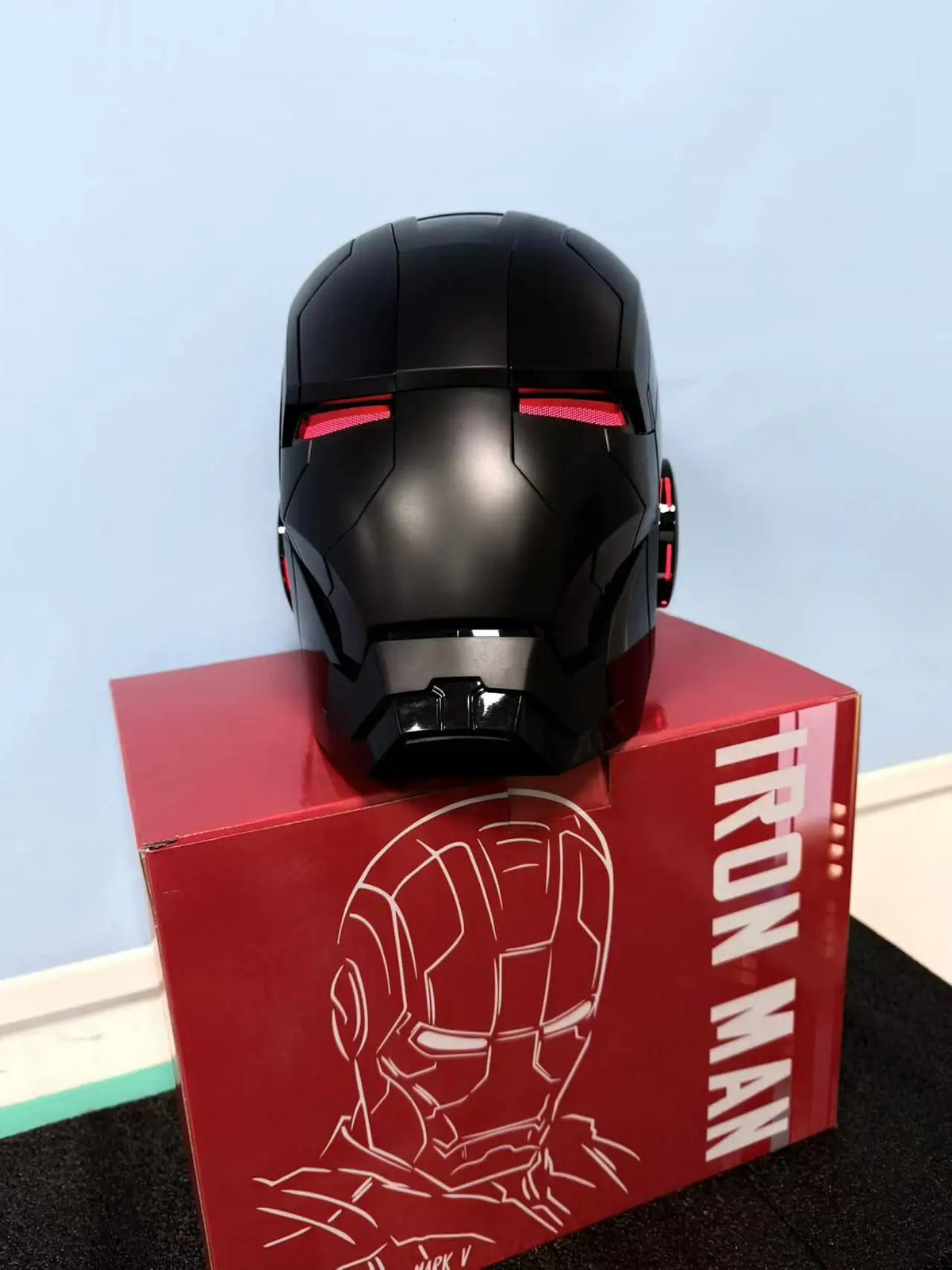 Marve 1/1 Iron Man Mk5 nuevo casco Mk50 Jarvis usable y Transformable apertura eléctrica activada por voz cierre regalo de cumpleaños