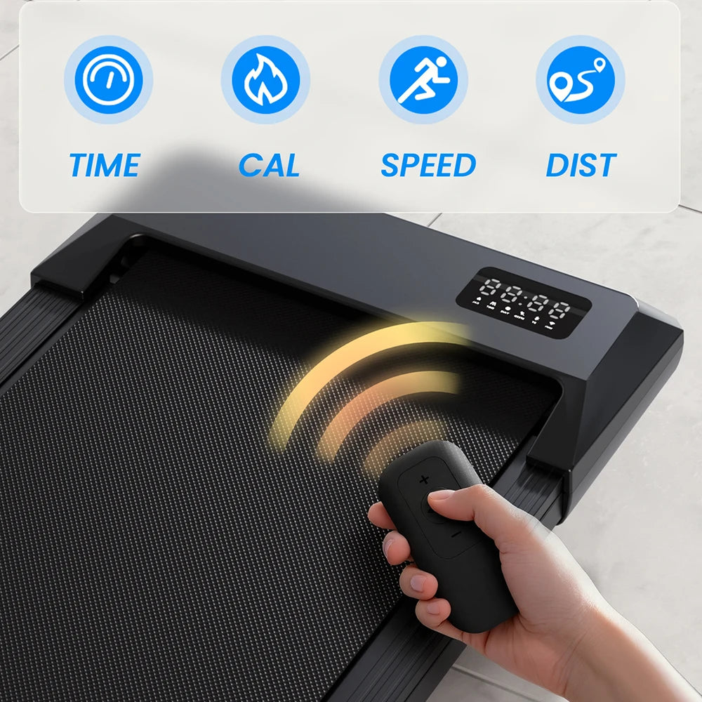Caminadora Plegable Bajo Escritorio con Inclinación del 6%, 2.5 HP, Silenciosa, Portátil, con Control Remoto, Pantalla LED, 300LBS, Caminadora para Ejercicio