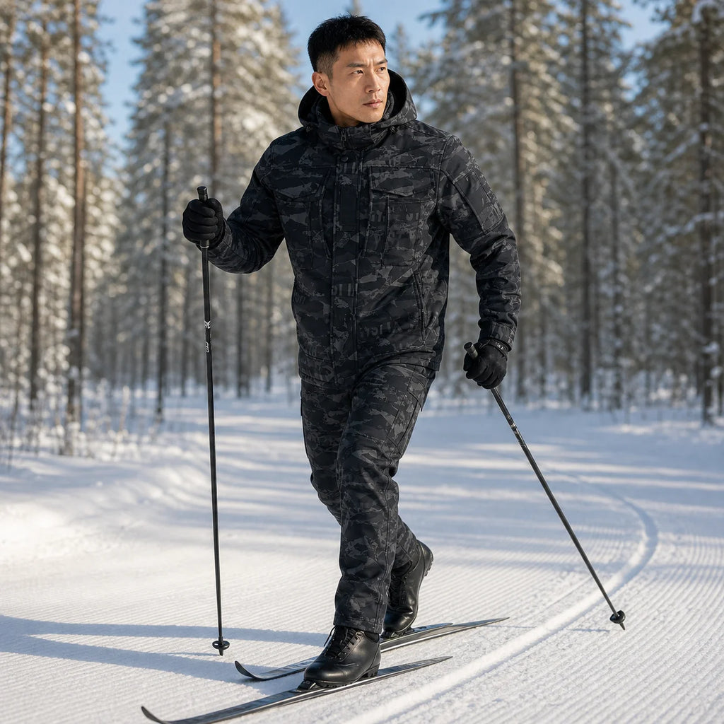 Conjunto de Dos Piezas Unisex para Otoño e Invierno, Forrado de Forro Polar, Impermeable, Cortavientos, para Esquí, Snowboard, Escalada, Ropa de Trabajo, Conjunto Cálido