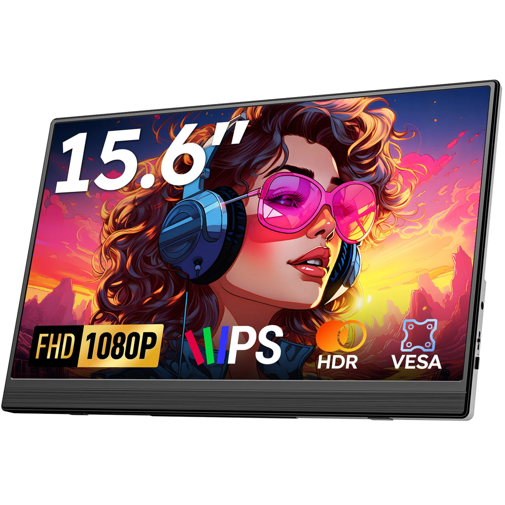 Monitor Portátil Dopesplay de 15.6 Pulgadas, 1080P IPS, Pantalla Externa Extensible para Laptop, PS4, PS5, Switch, Juegos y Viajes