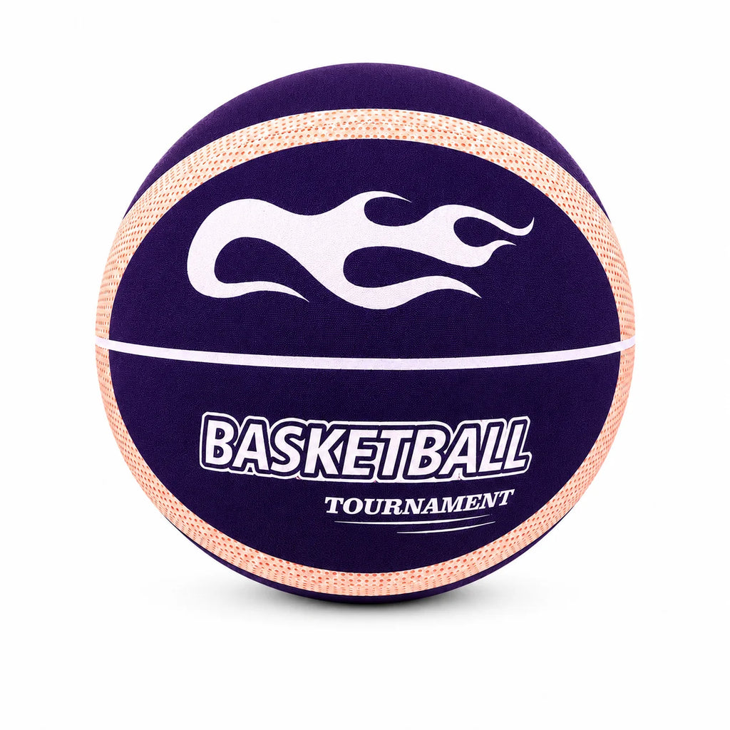 Balón de Baloncesto Silencioso para Interiores – Morado Talla 7, Agarre Suave, Antiruido, Entrenamiento para Niños y Adultos, Balón de Baloncesto de Goma Resistente para el Hogar e Interiores