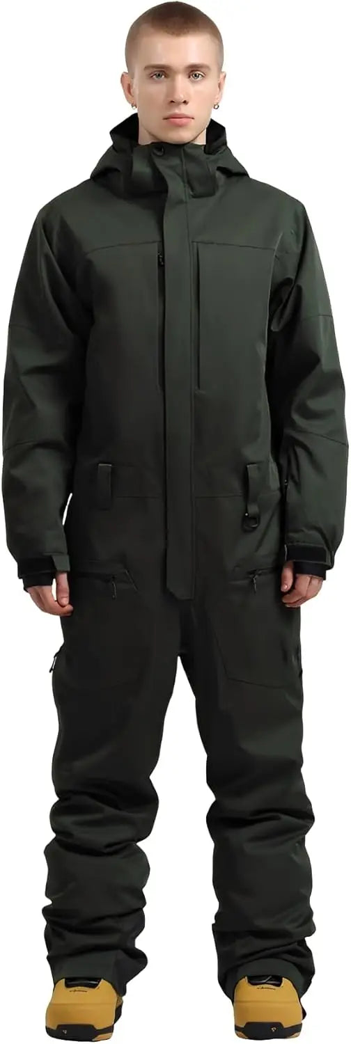 GSOU-ropa de trabajo de esquí para hombre, mono, chaqueta de una pieza, conjunto de pantalón, mono térmico de invierno para campo de nieve, ropa deportiva impermeable