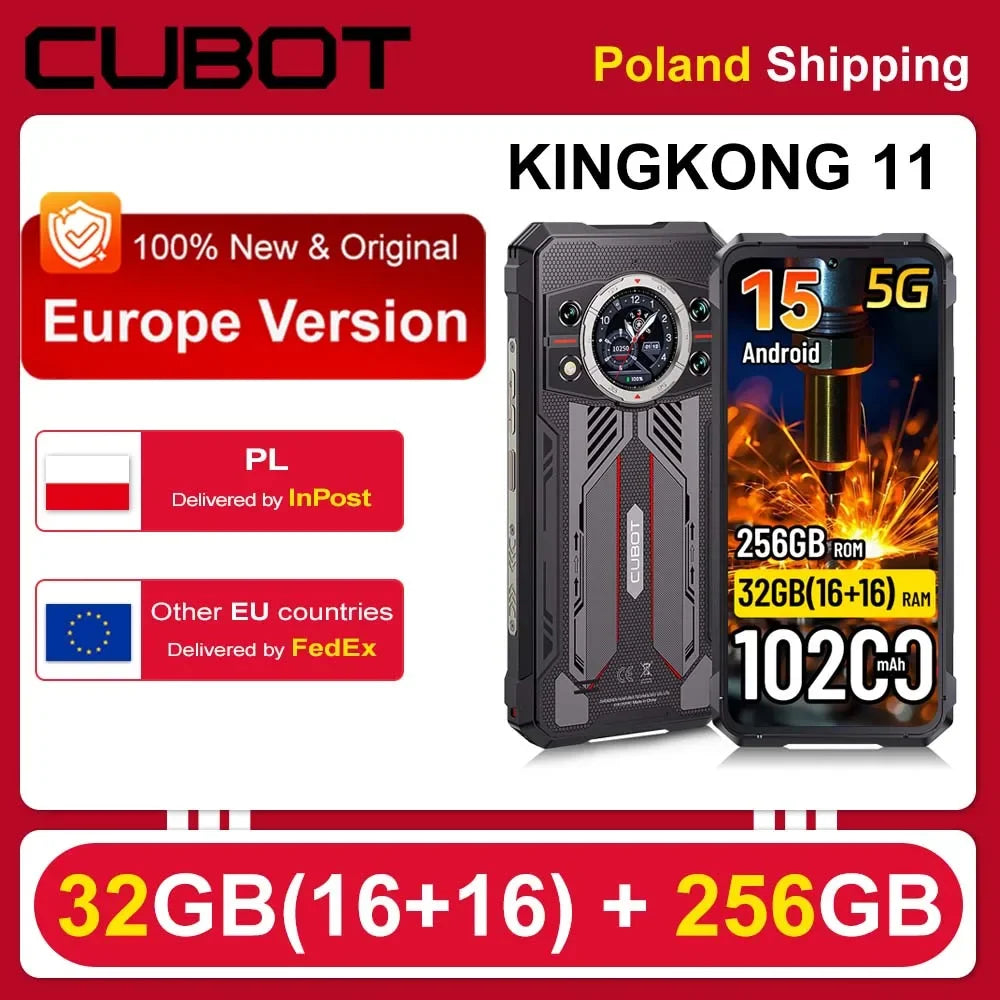 [Envío desde Polonia] Smartphone resistente 5G Cubot KingKong 11 16GB(8+8)GB+256GB 32GB(16+16)+256GB 10200mAh 6.72'' Teléfono móvil NFC Android 15