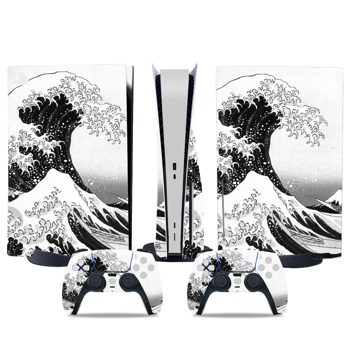 Compatible with PS5 Disc Skin Sticker Protective Vinyl Decal Removable Cover for PS5 Disc Console and 2 Controllers