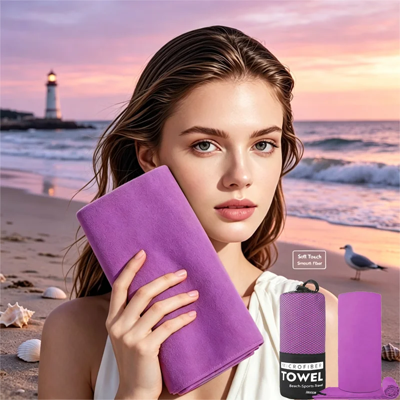 Toalla de playa de microfibra de secado rápido, que no retiene la arena, es de gran capacidad de absorción, suave y fácil de transportar, ideal para nadar, viajar, usar en el gimnasio y para practicar deportes al aire libr