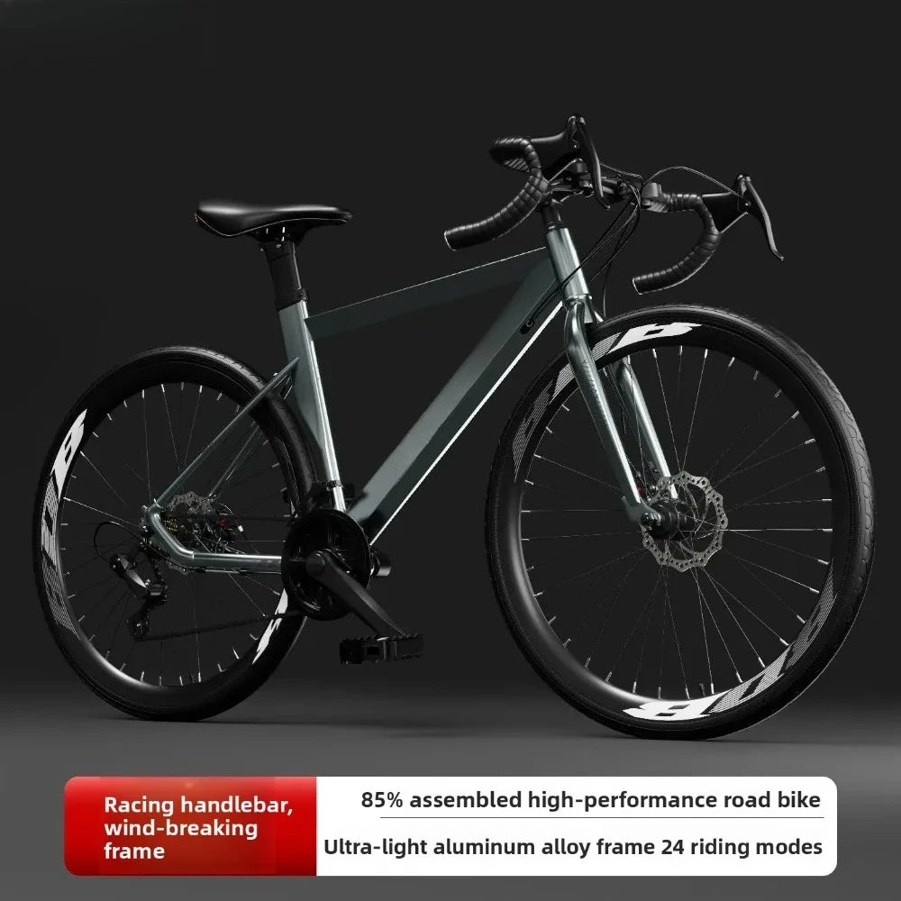 Bicicleta de carretera 700C, bicicleta de carreras ligera con manillar de caída, 21, 24, 27 velocidades, freno de disco mecánico, bicicleta urbana para adultos