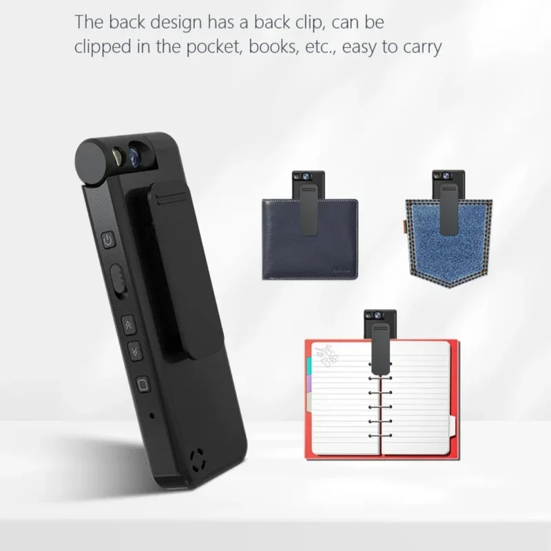 Mini Cámara 1080P 2K HD, Cámara Corporal Portátil, Grabadora de Video Digital Pequeña, Visión Nocturna, Mini Videocámara, Bodycam de 1.3 Pulgadas
