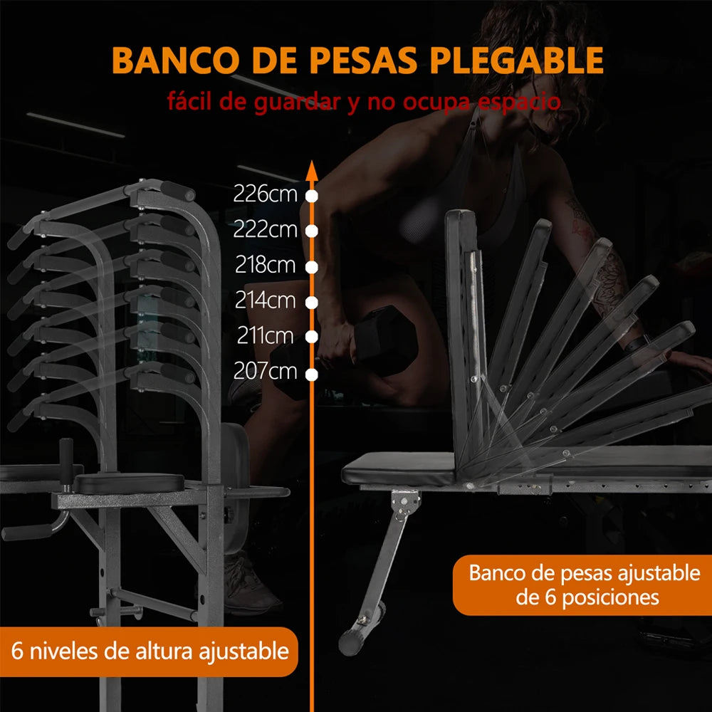 Máquina de Dominadas, Estación de Entrenamiento Multifuncional, para Uso Doméstico o en Gimnasio, Unisex