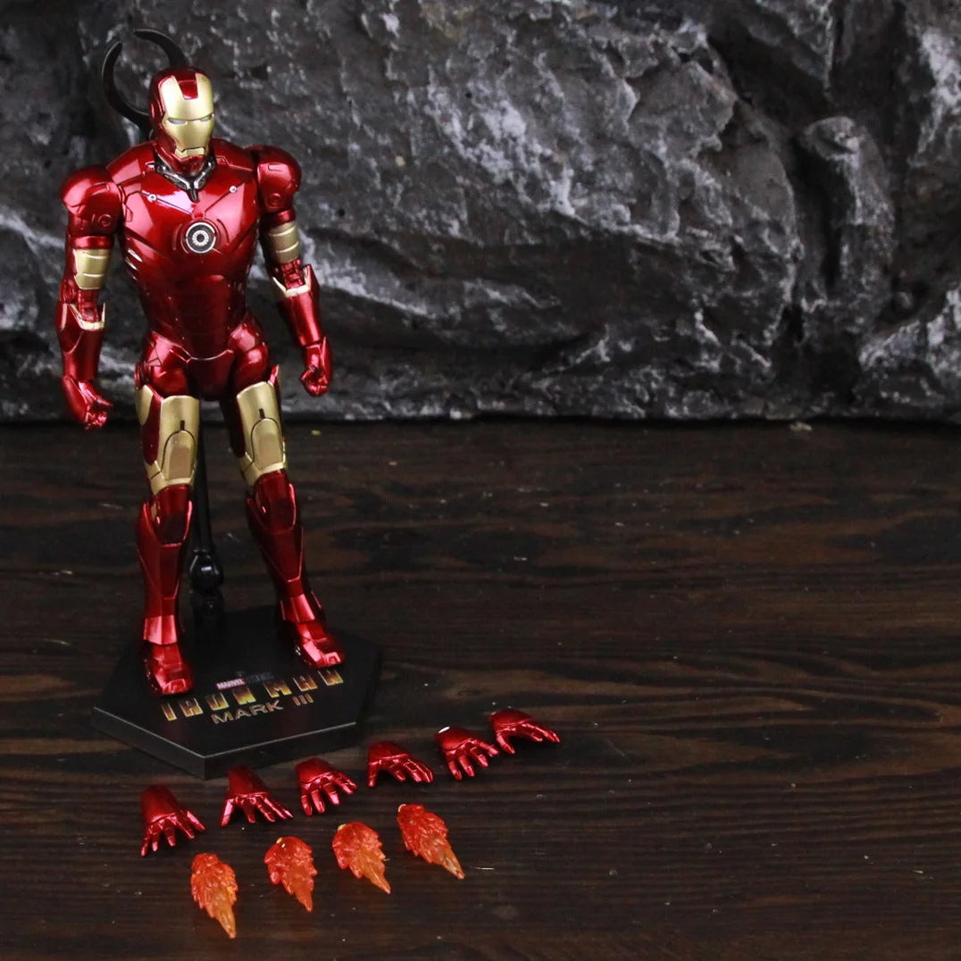 ZD Toys Marvel Iron Man MK46 MK45 MK1 MK2 MK3 MK4 MK5 MK6 MK7 MK33 MK17 7 "Figura de acción de película Iron Mark 1 2 3 4 5 6 7 Leyendas