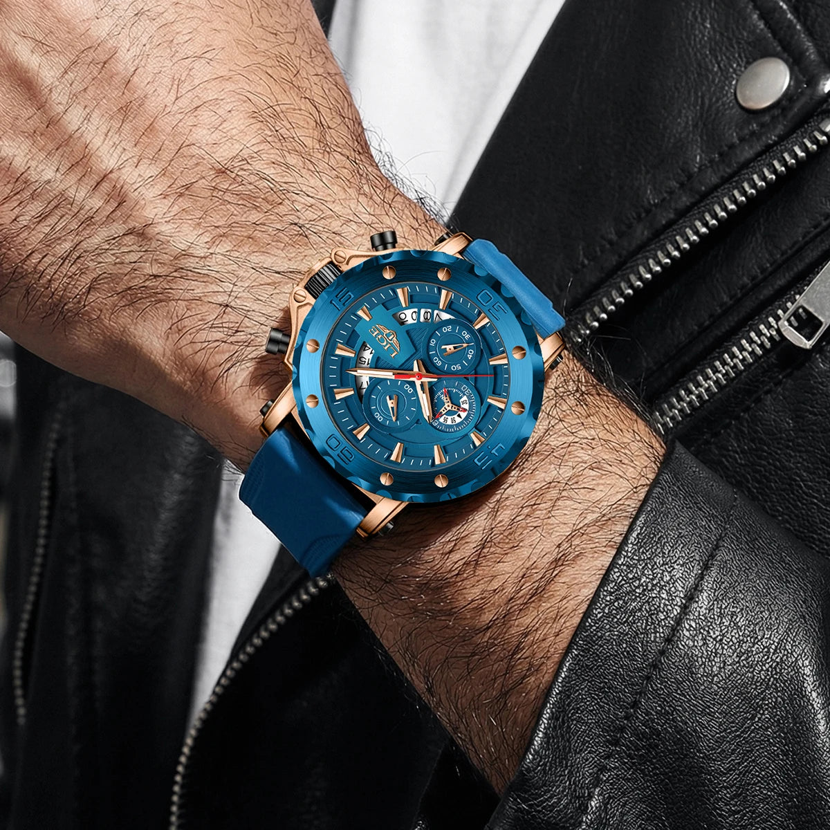 New LIGE Original Sports Man Wristwatch Waterproof Luminous Date Chronograph Men Watch Silicone Strap Quartz Men's Watches Reloj