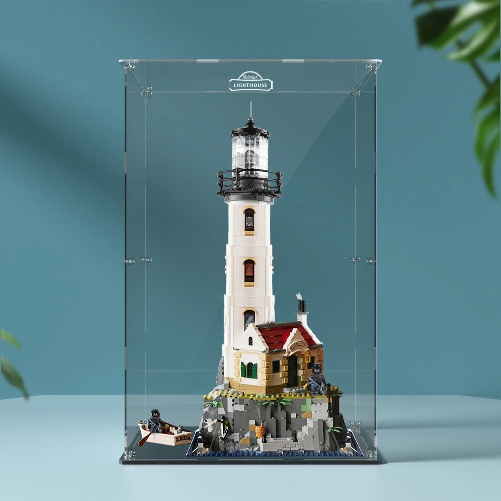 Caja de exhibición para el set 21335, vitrina transparente a prueba de polvo para el Faro Motorizado, caja de almacenamiento para bloques de construcción.